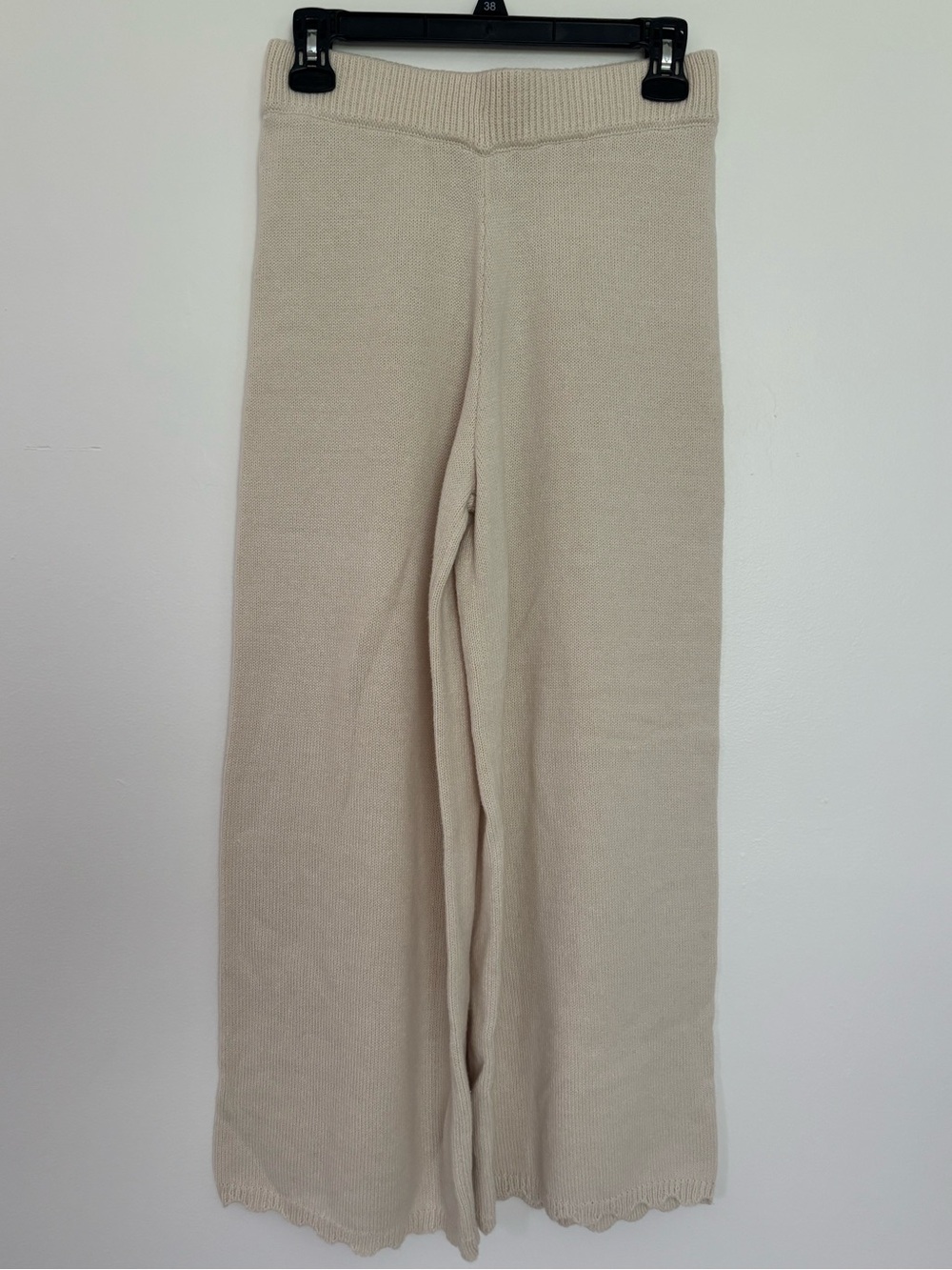 Sincerely Jules Size Medium Wide Leg Knit Sweater Pants Cream